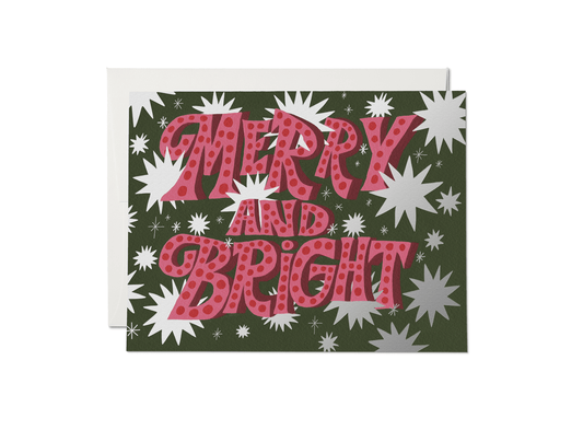 Sparkling Merry Holiday Greeting Card - Spiral Circle