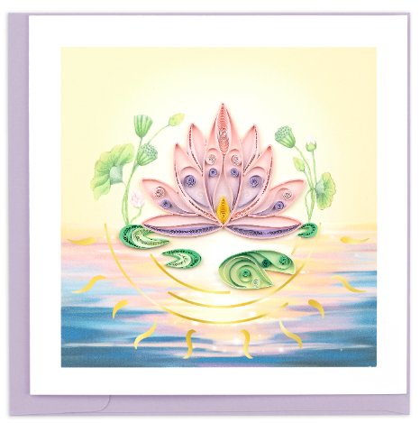 Special Anniversary Lotus Flower Card - Spiral Circle