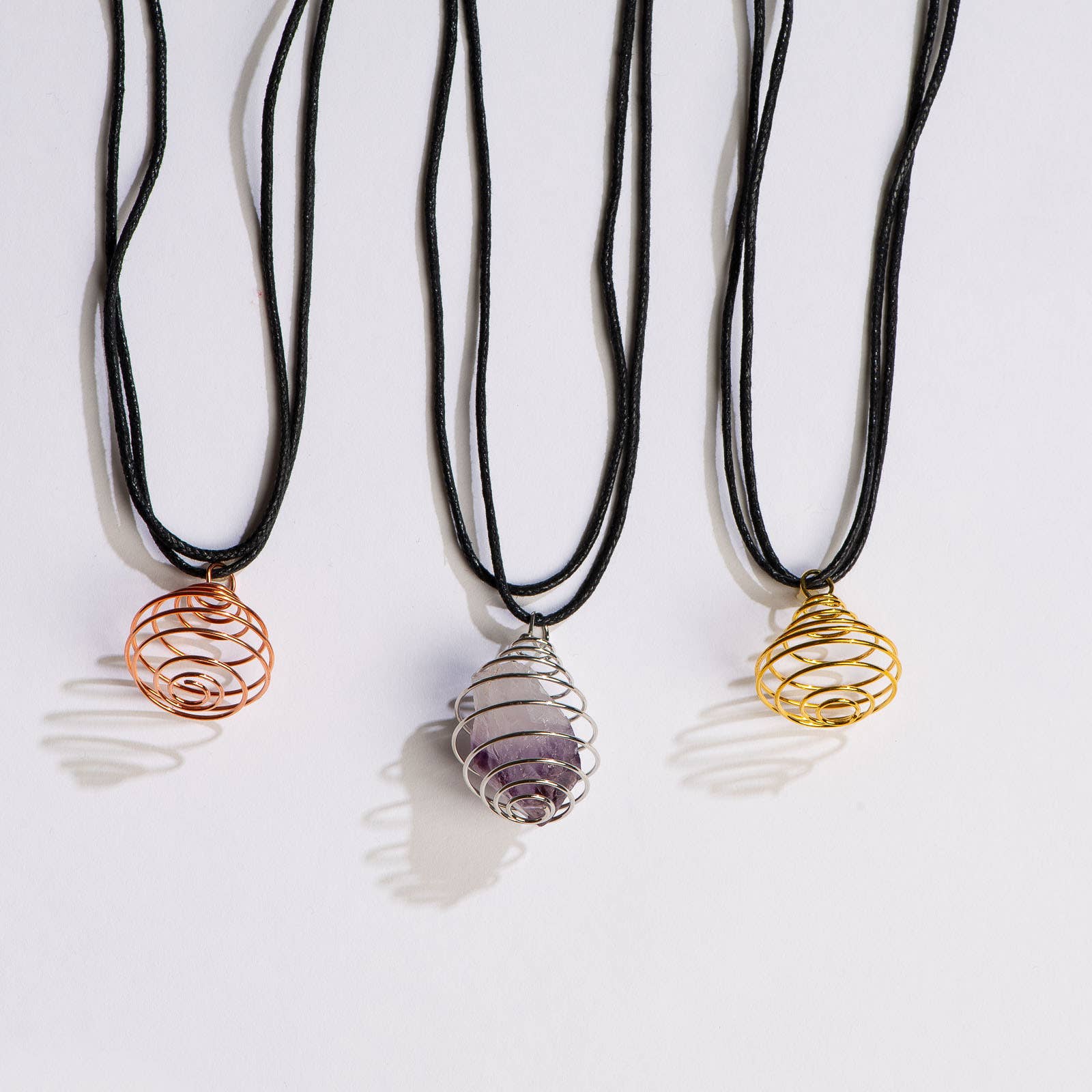 Spiral Pendants | With Black Cord - Spiral Circle