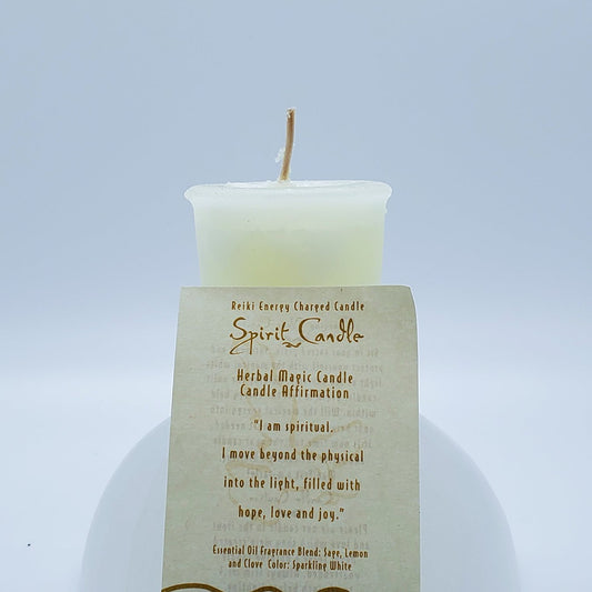 Spirit | Sparkling White | Votive Intention Candle | Reiki Charged - Spiral Circle