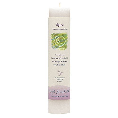 Spirit | White Pillar Candle | Reiki Charged - Spiral Circle