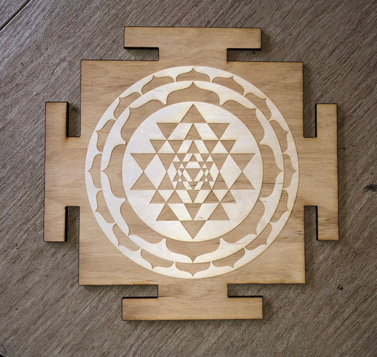 Sri Yantra 3 Crystal Grid | 12 inches - Spiral Circle