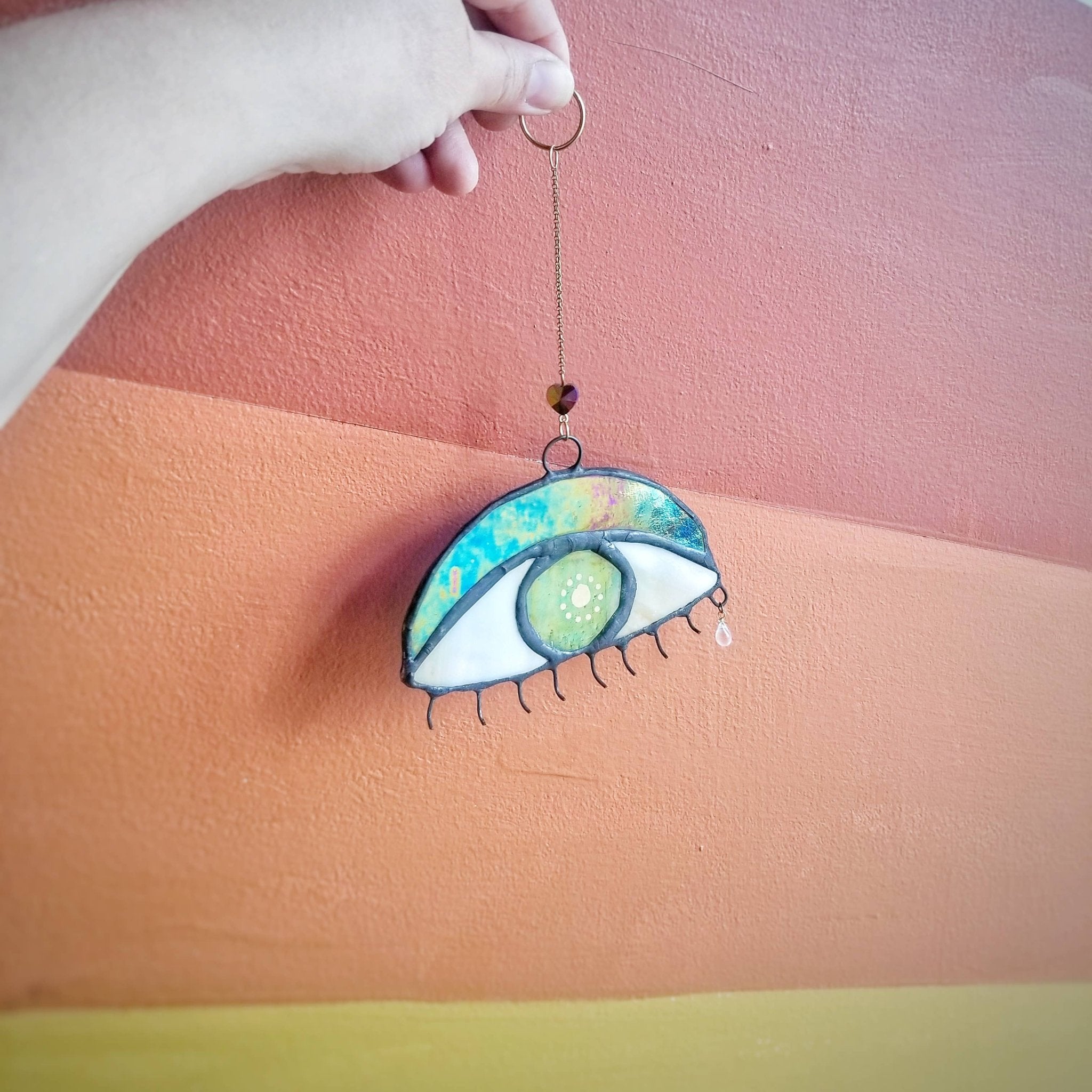 Stained Glass Eye ❤ U | small hanging (colors vary) - Spiral Circle
