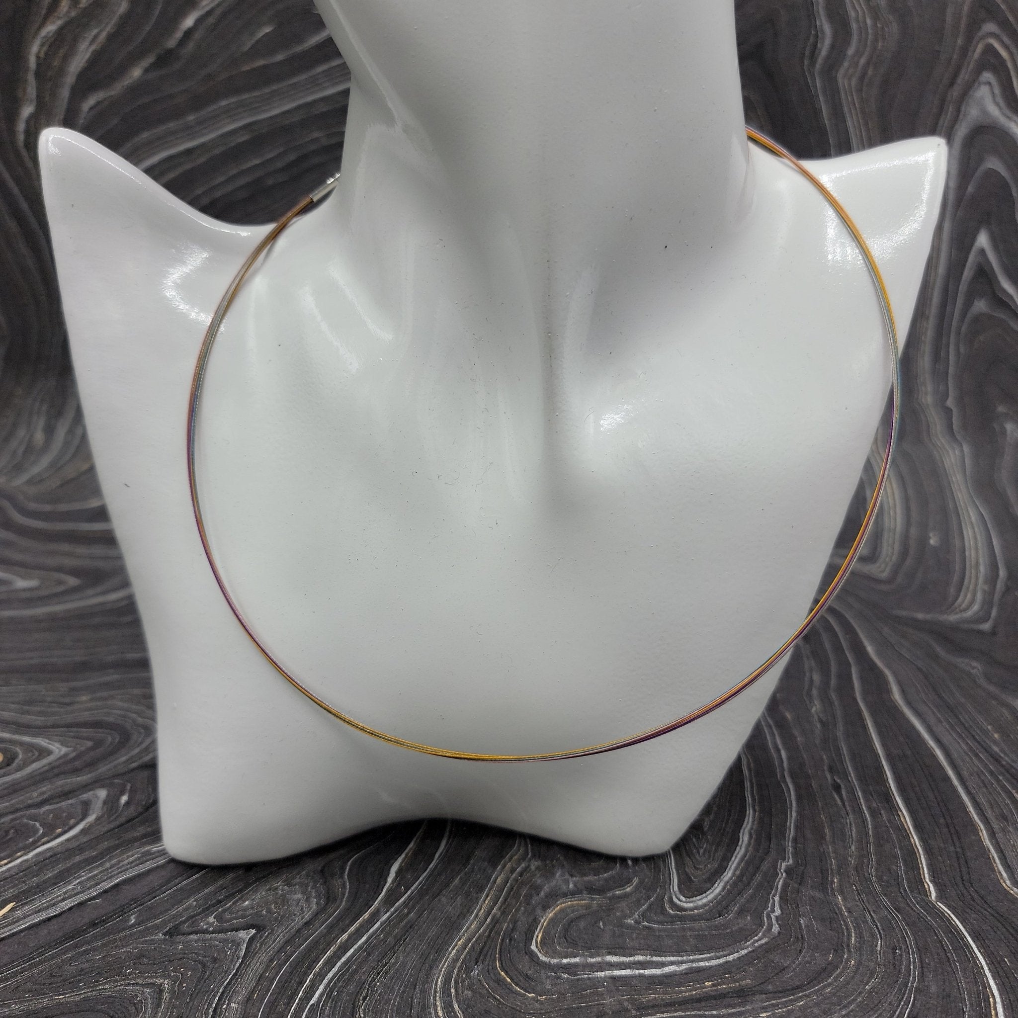 Stainless Steel Cable Necklace | 16" - Spiral Circle