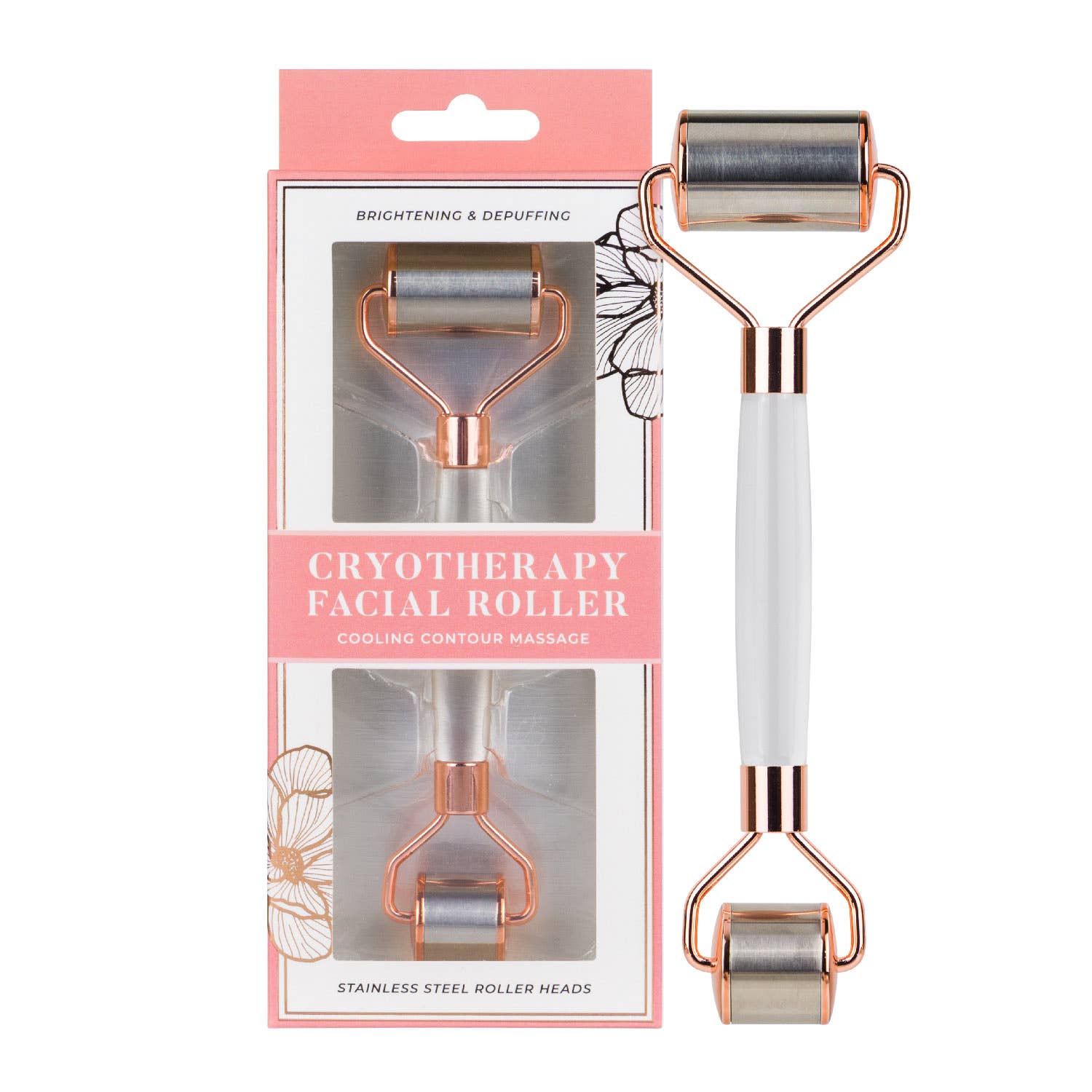 Stainless Steel Cryotherapy Facial Roller - Spiral Circle