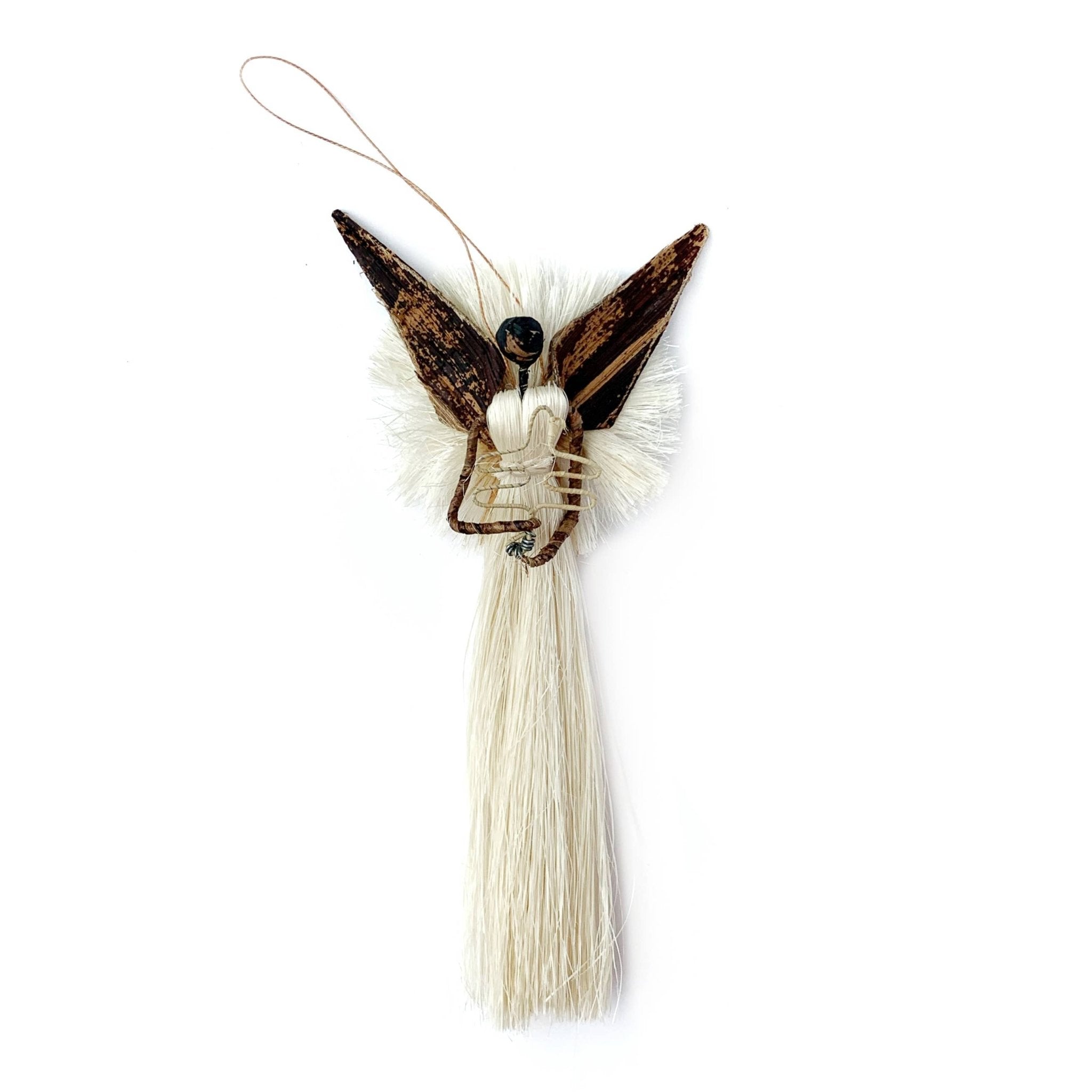 Star Banana Fiber and Sisal Angel Ornament - Spiral Circle