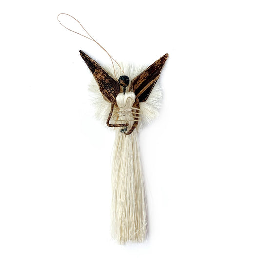 Star Banana Fiber and Sisal Angel Ornament - Spiral Circle
