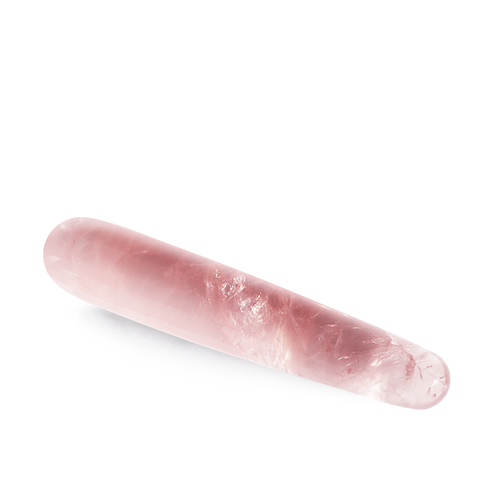 Star Rose Quartz Yoni Wand Rounded Tip - Spiral Circle