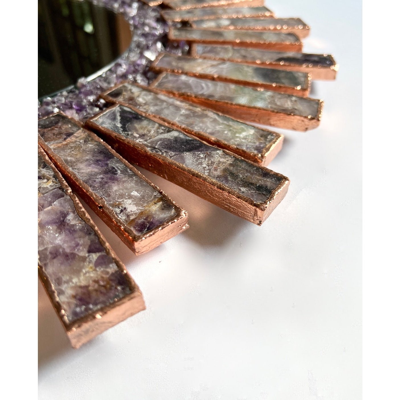 Starburst 20" | Round Rose Gold Plated | Amethyst Mirror - Spiral Circle