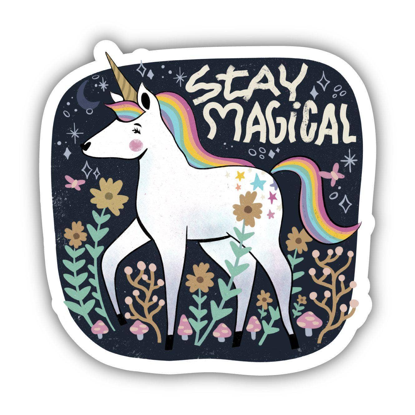 Stay Magical | Unicorn Fairytale Sticker - Spiral Circle