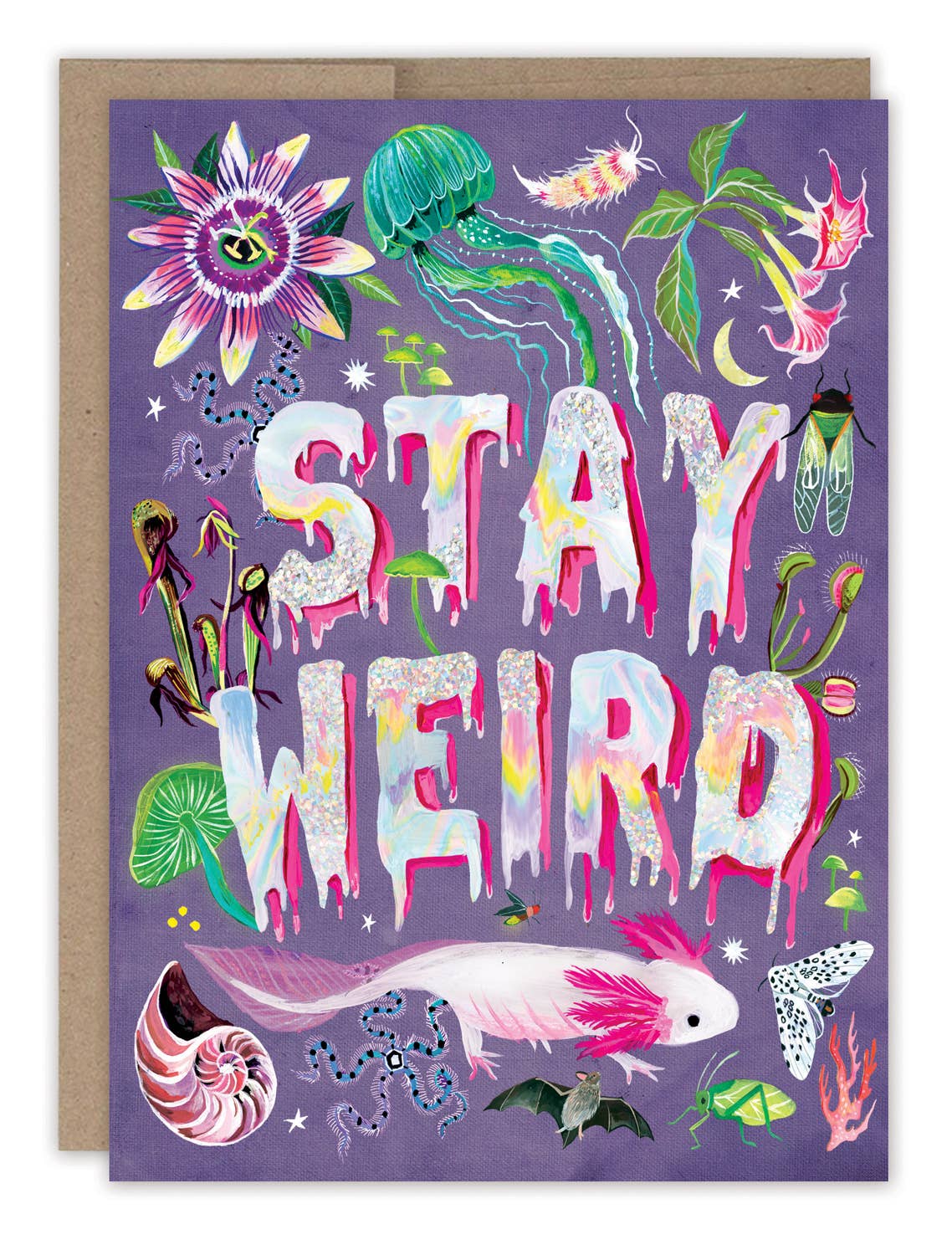 Stay Weird Birthday Card - Spiral Circle