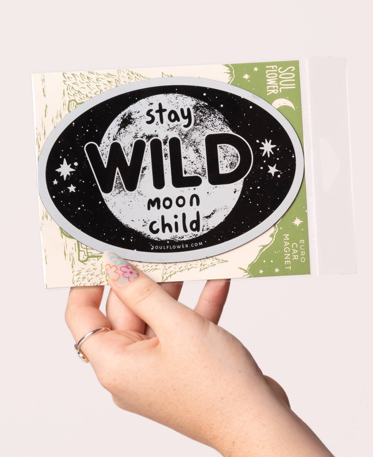 Stay Wild Moon Child Euro Magnet - Spiral Circle
