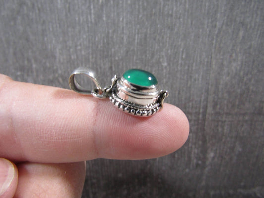 Sterling Silver Poison Pendant | Assorted Gem - Spiral Circle