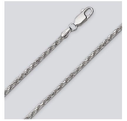 Sterling Silver Rope Chain | 20" - Spiral Circle