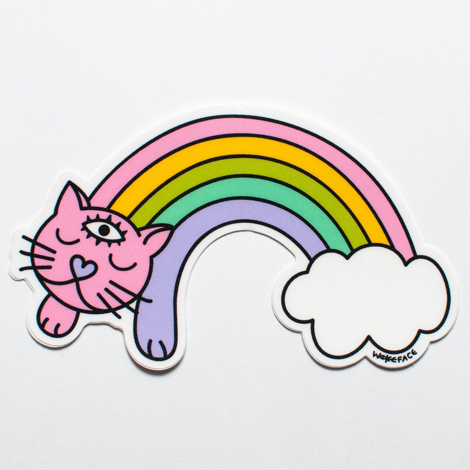 Sticker - Rainbow Cat - Spiral Circle