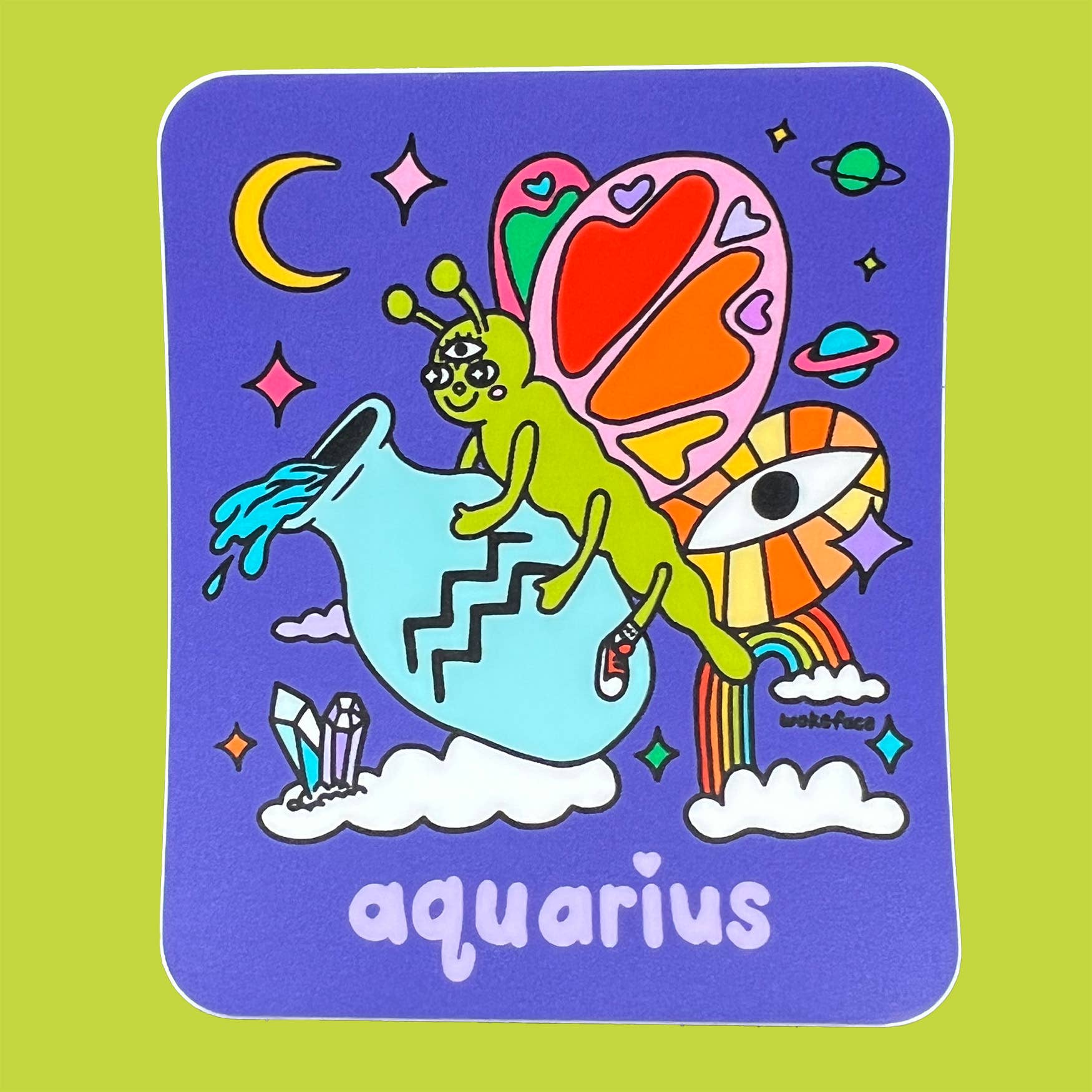 Sticker - Zodiac: Aquarius - Spiral Circle