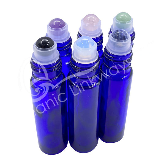 Stone Roller Glass Bottle - Spiral Circle