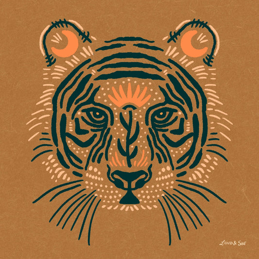 Strength and Serenity Tiger Art Print - Spiral Circle