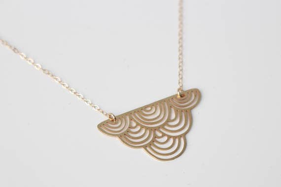 Striped Cloud Necklace - Spiral Circle