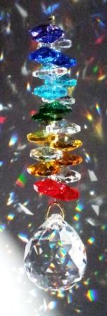 Suncatcher / Rainbow Maker Chakra Double Octagonal Stringer 4 w/ Ball | Assorted - Spiral Circle
