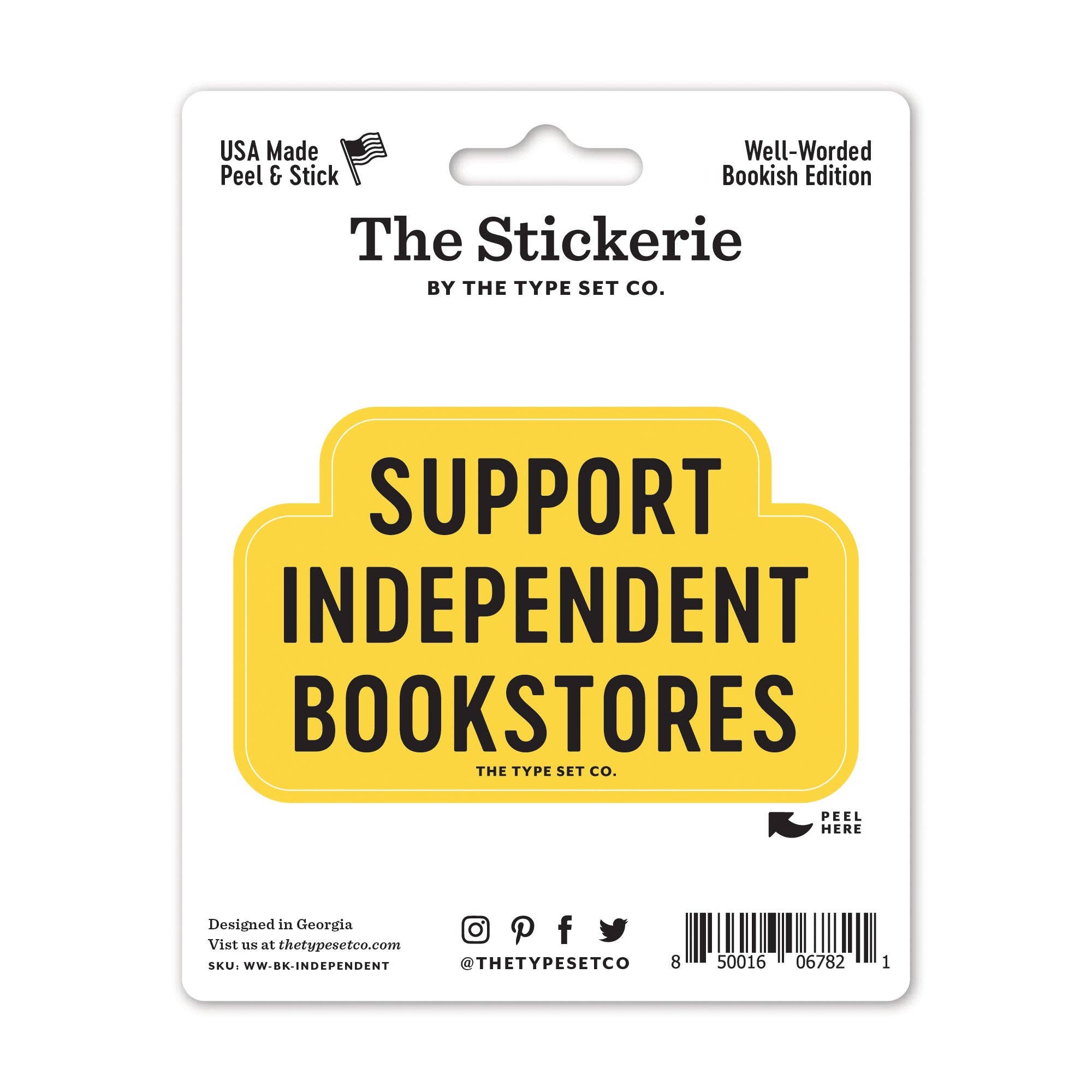 "Support Independent Bookstores" Sticker - Spiral Circle