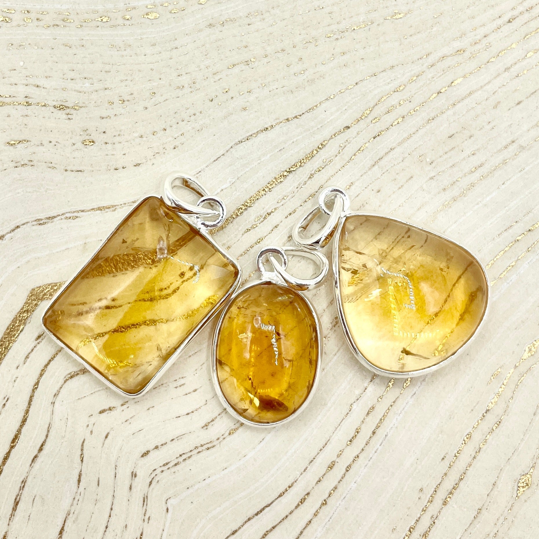 Sweet Citrine Pendant | Sterling Silver - Spiral Circle