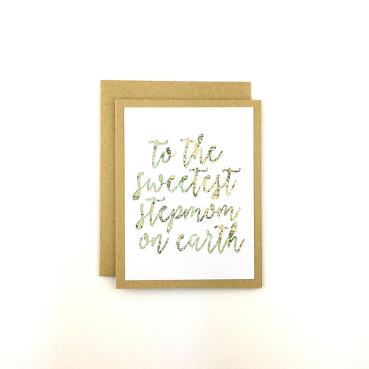 Sweetest Stepmom Card - Spiral Circle