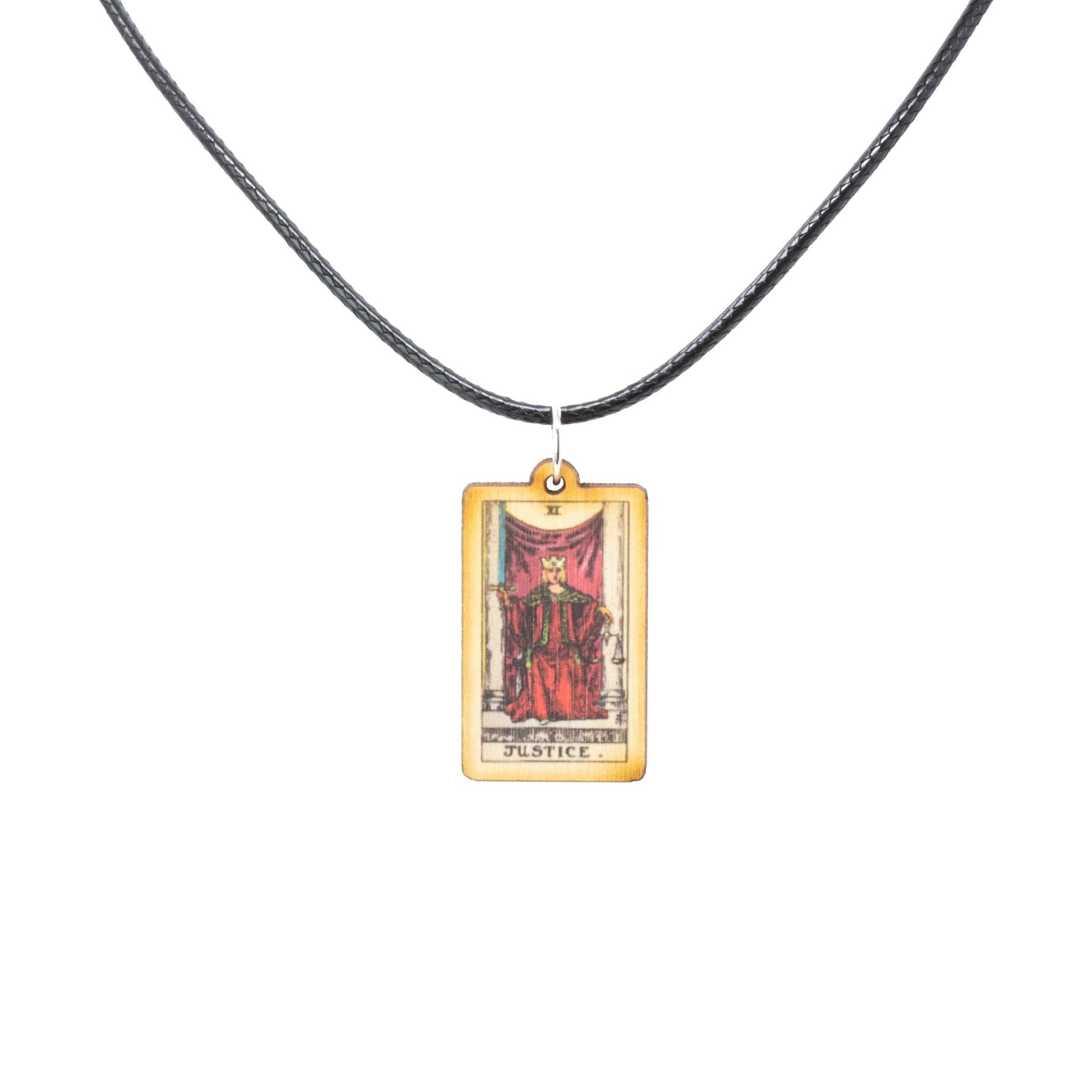 Tarot - 11 - Justice Necklace - Spiral Circle