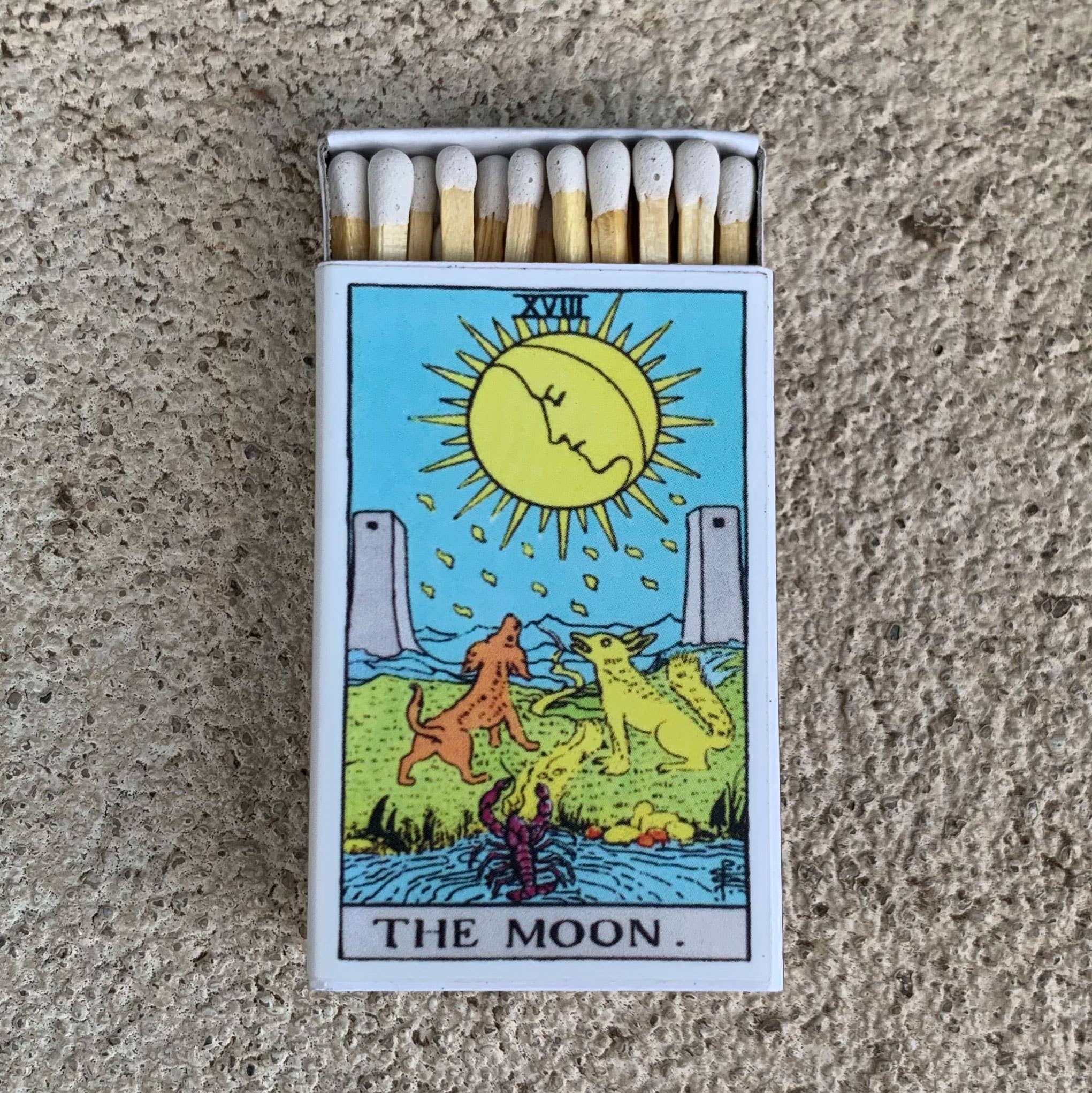 Tarot Matchbox - The Moon - Spiral Circle