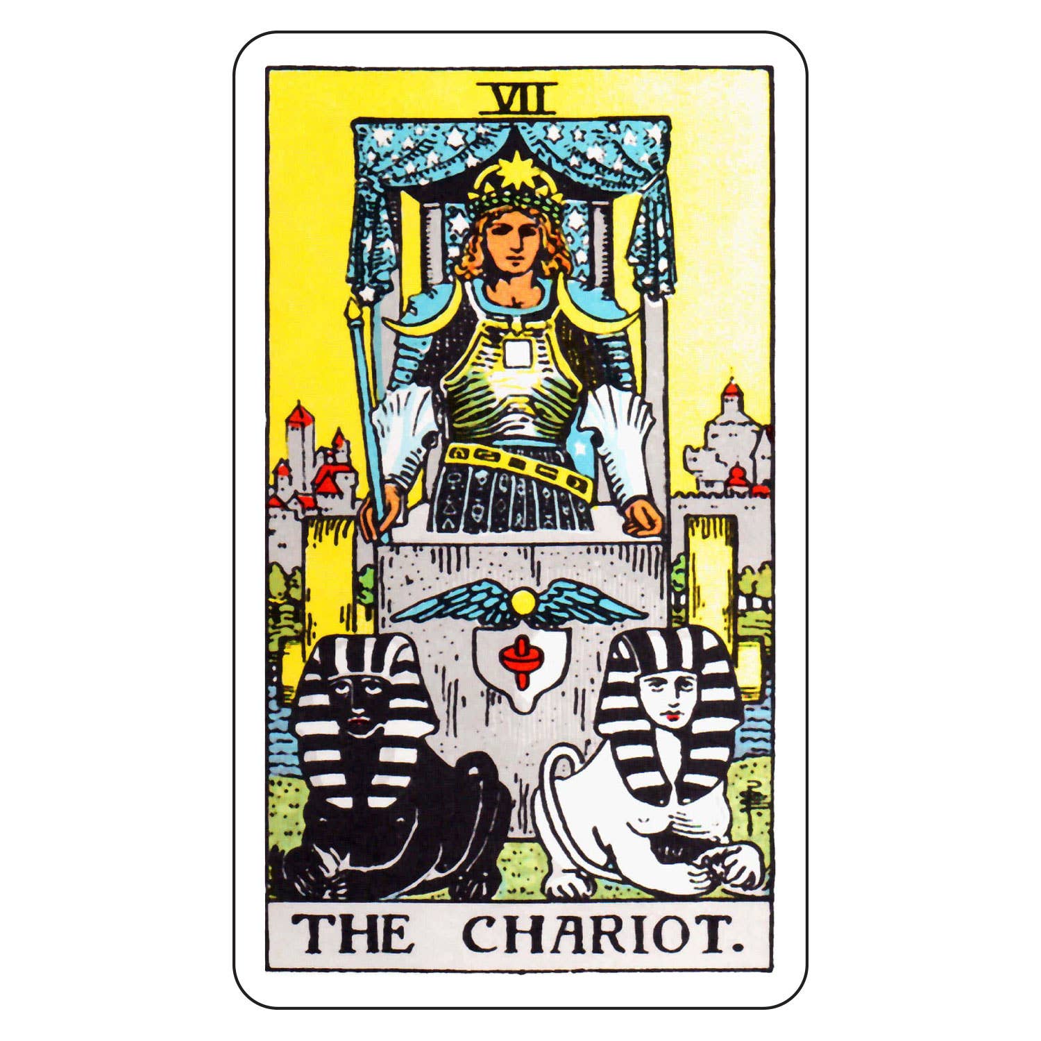 Tarot Sticker - The Chariot - Spiral Circle