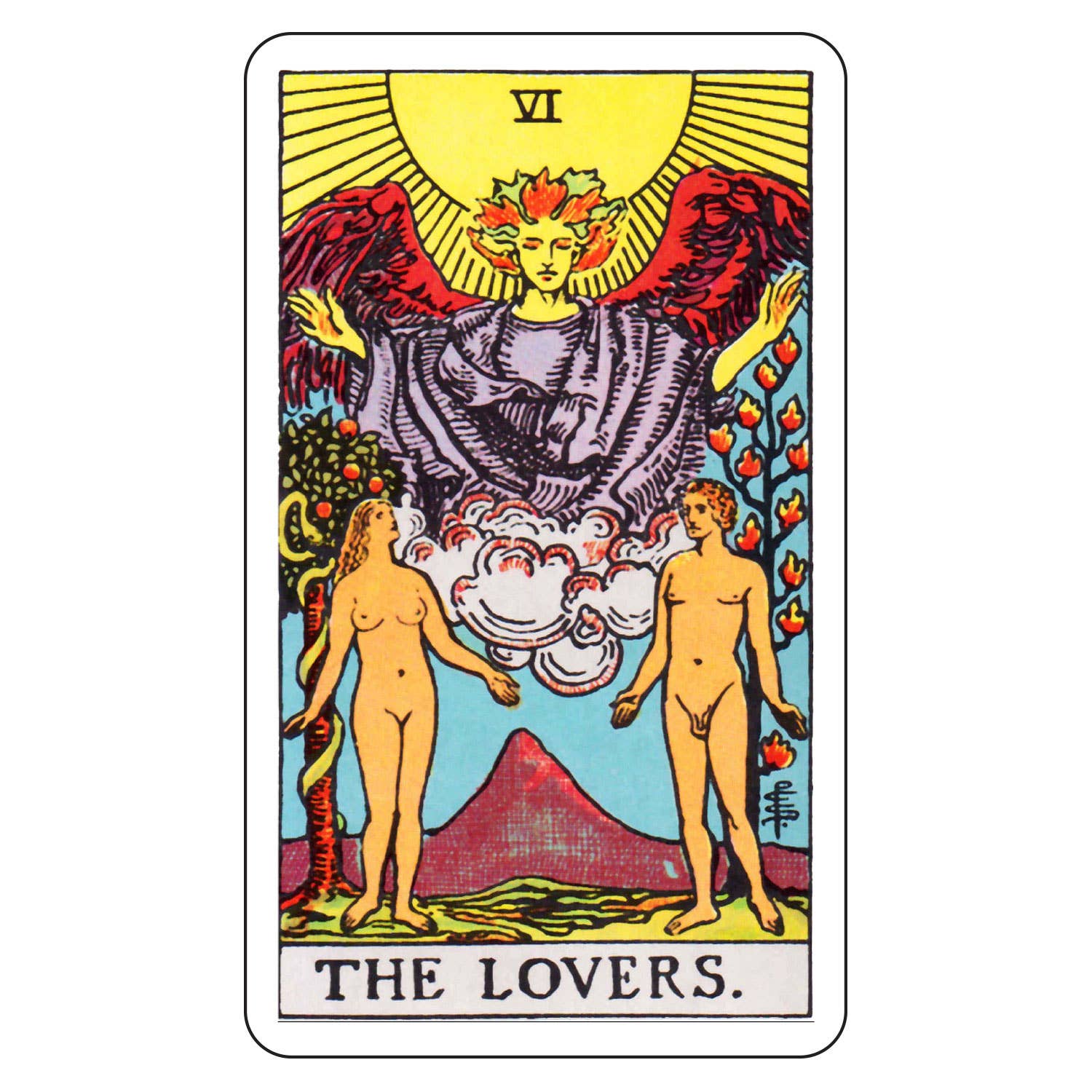Tarot Sticker - The Lovers - Spiral Circle