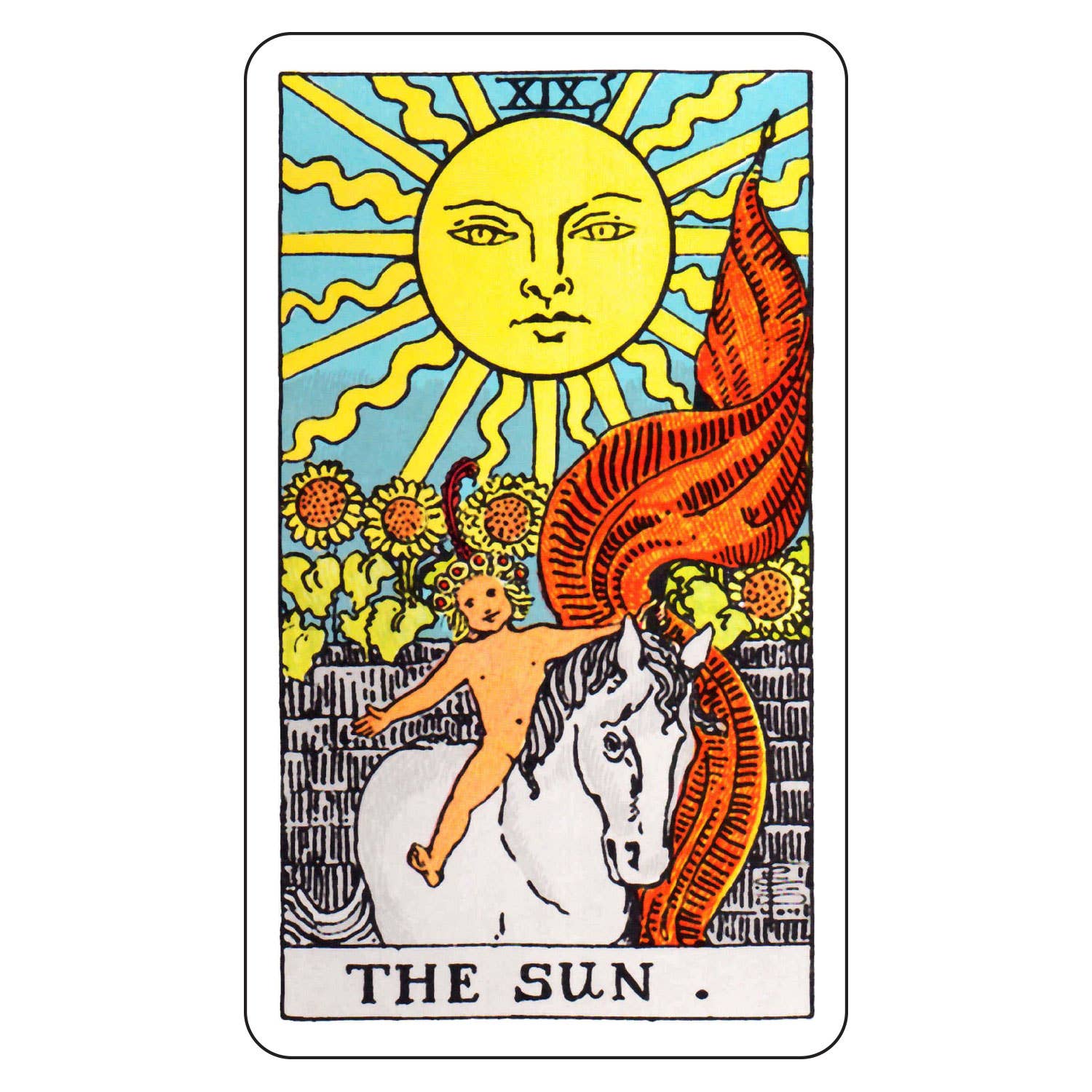 Tarot Sticker - The Sun - Spiral Circle