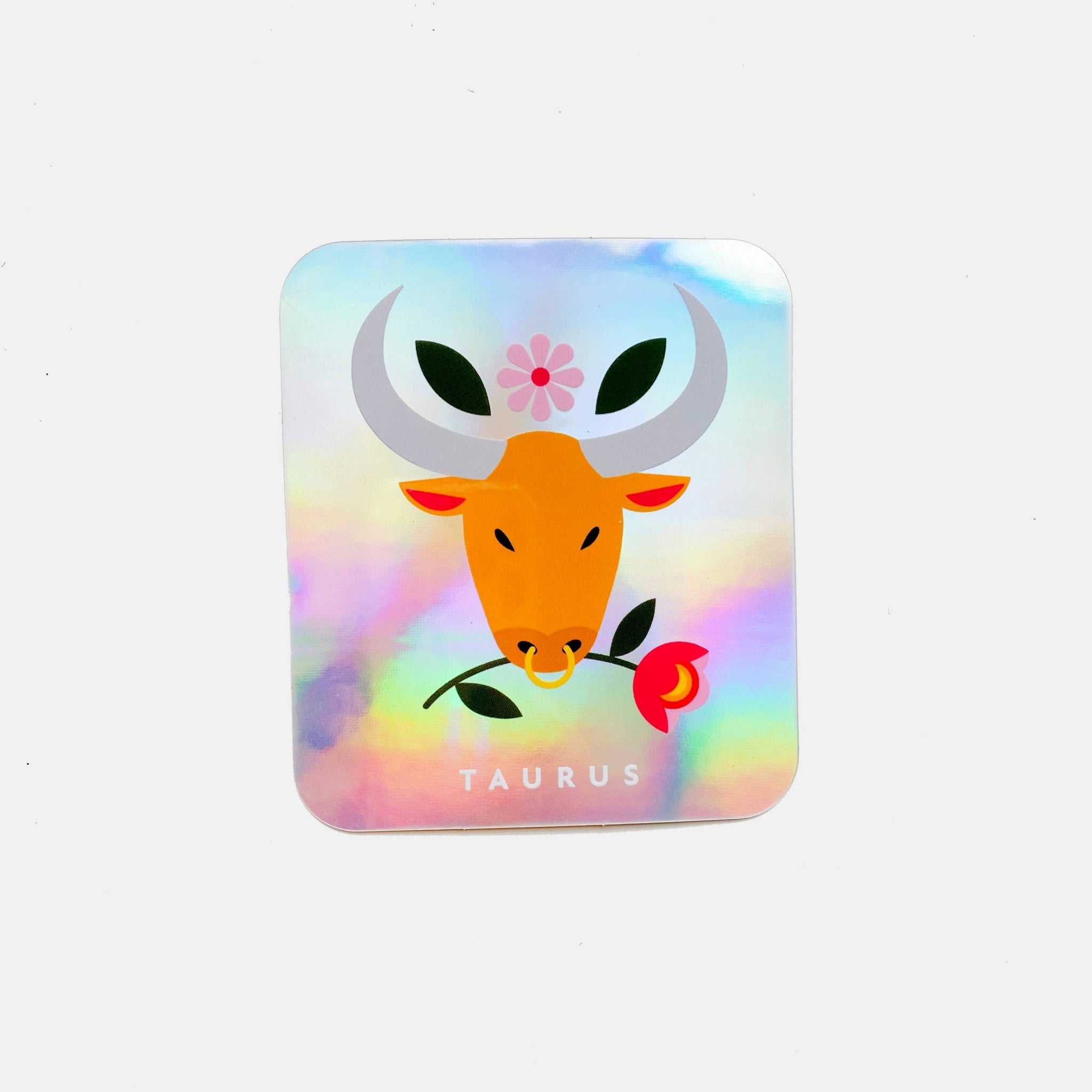 Taurus | Rectangle Horoscope Sticker - Spiral Circle