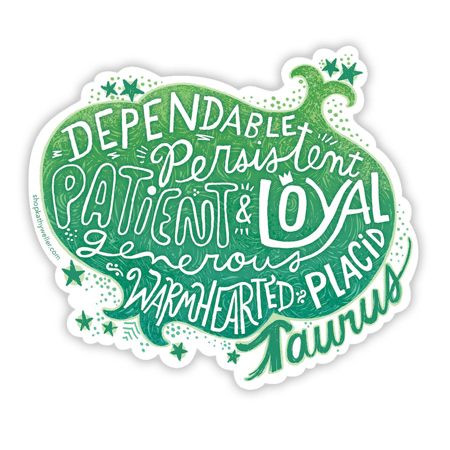 Taurus Zodiac Astrology Sign Sticker - Spiral Circle