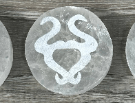 Taurus Zodiac Selenite Disc | 1.5” - Spiral Circle