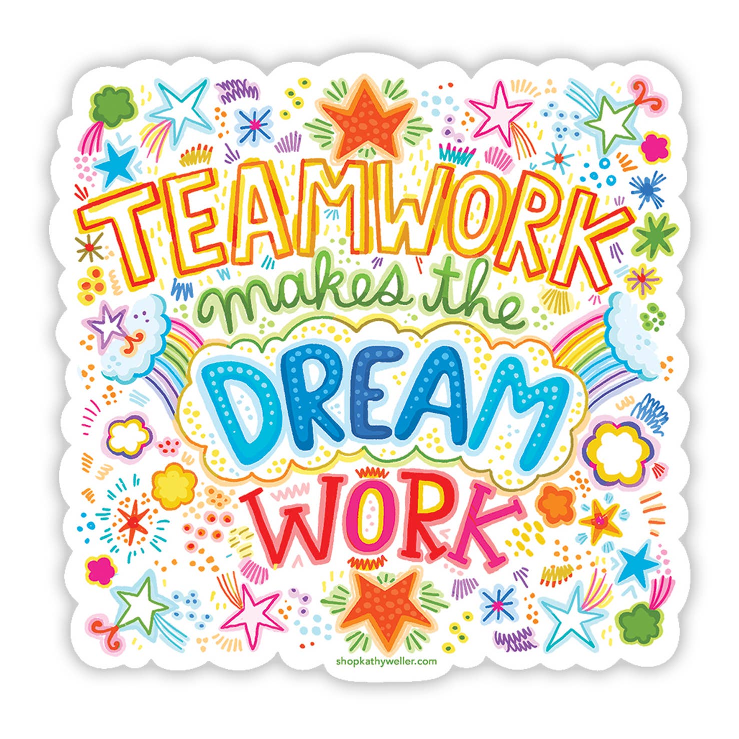 Teamwork Makes The Dream Work Sticker - Spiral Circle