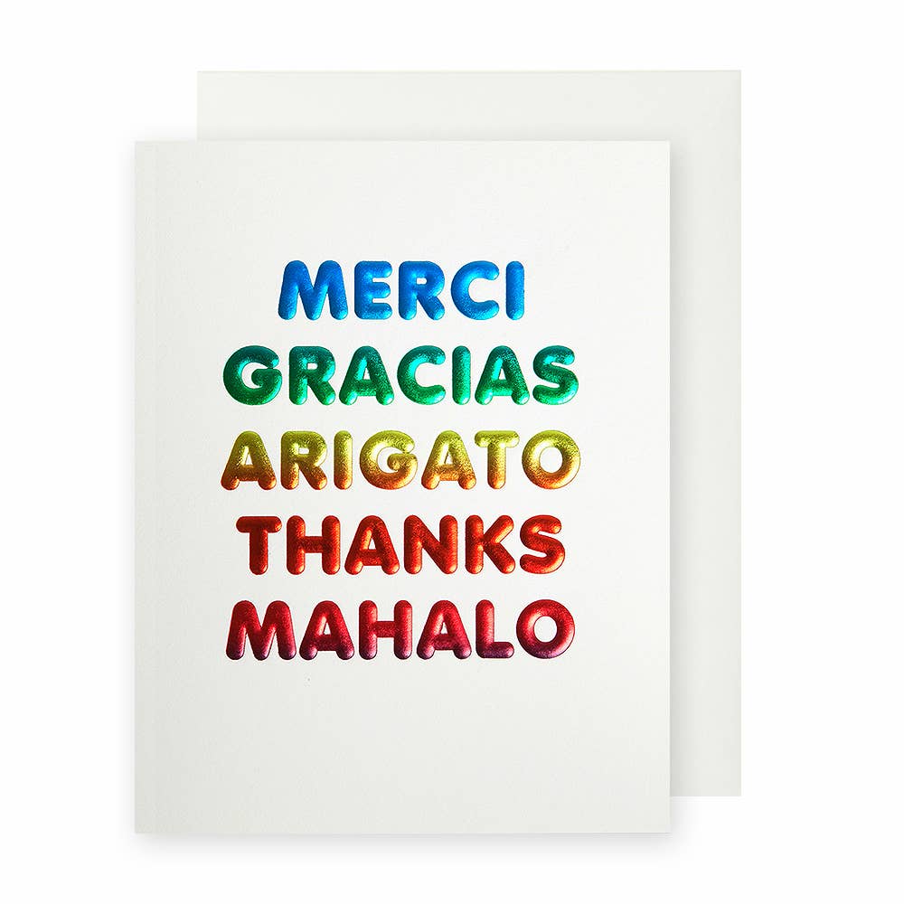 Thanks Languages Thank You Card - Spiral Circle