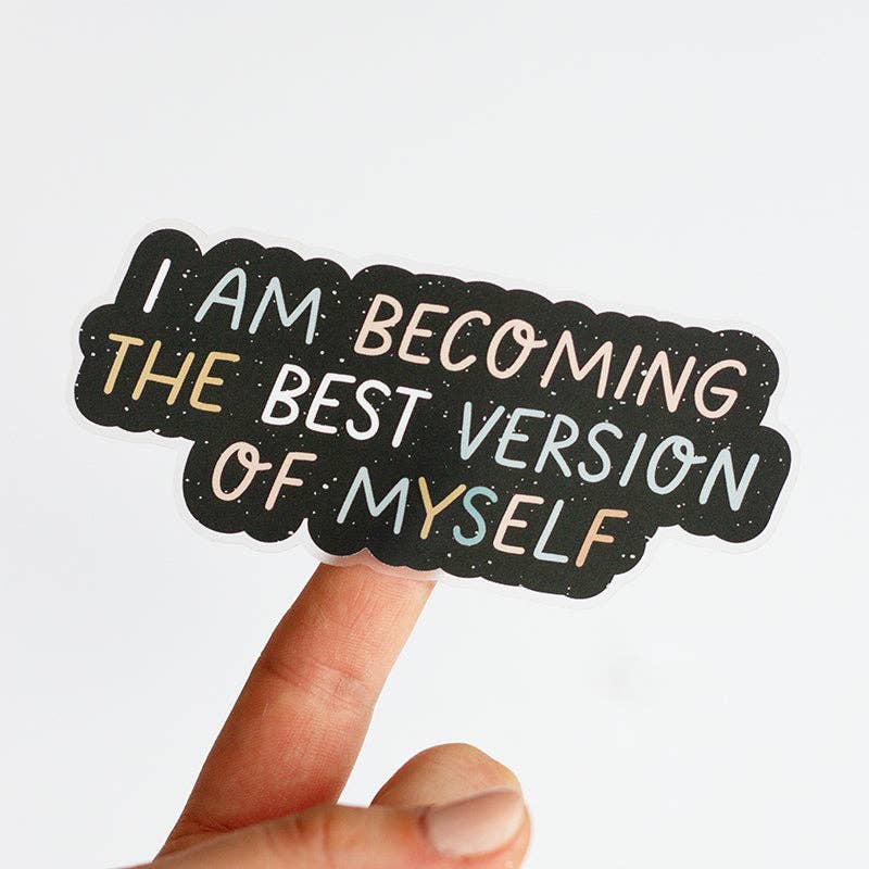 The Best Version of Myself Matte Sticker, Motivational Text - Spiral Circle