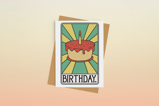 The Birthday Tarot Card Greeting Card - Spiral Circle