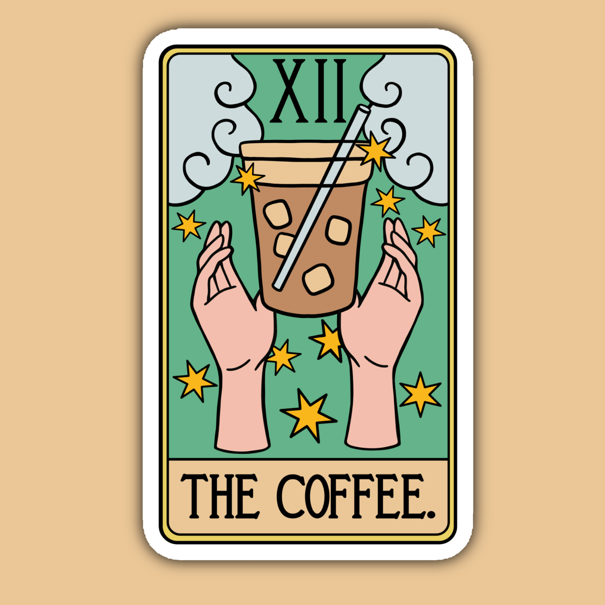 The Coffee Tarot Card Sticker - Spiral Circle