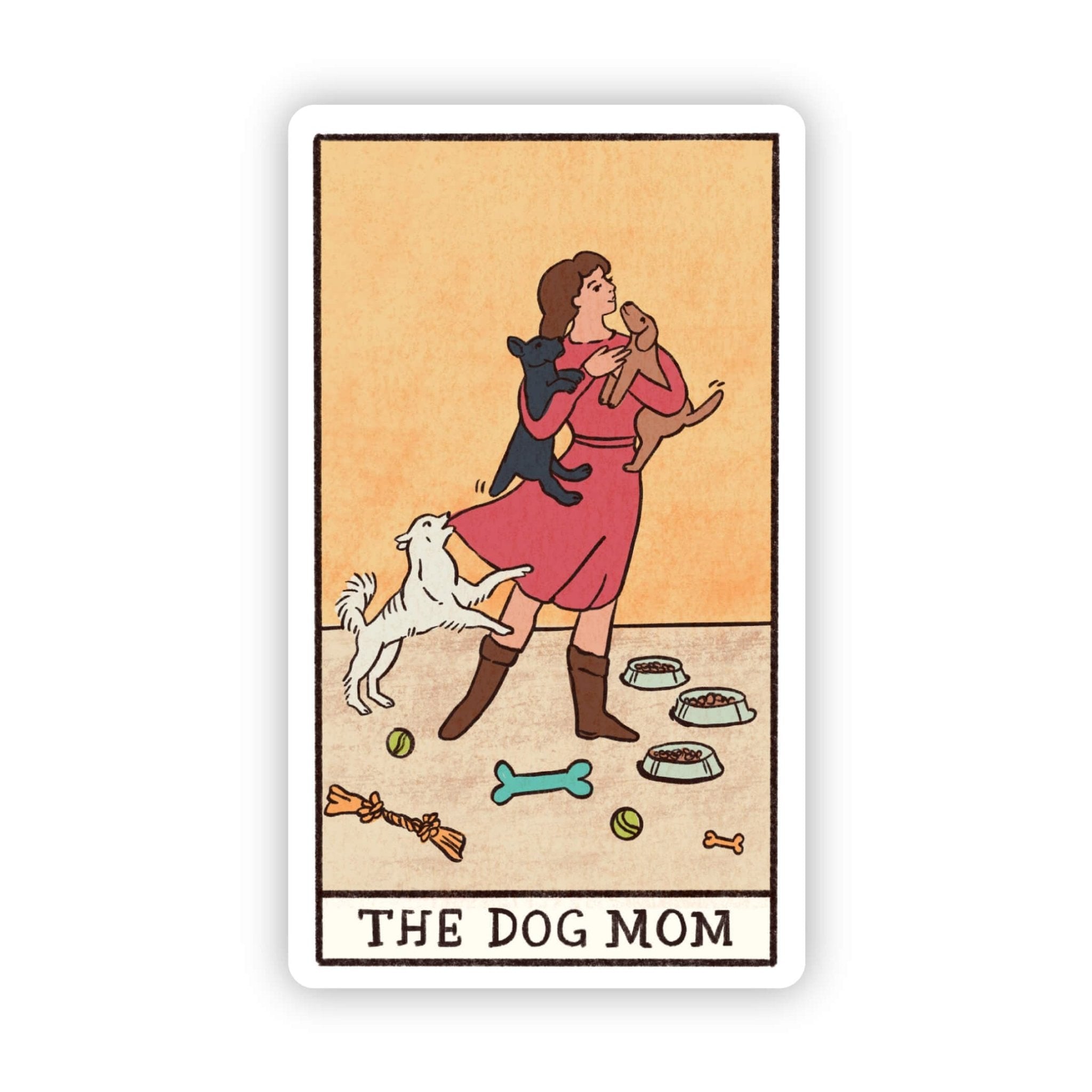 "The Dog Mom" Tarot Card Sticker - Spiral Circle