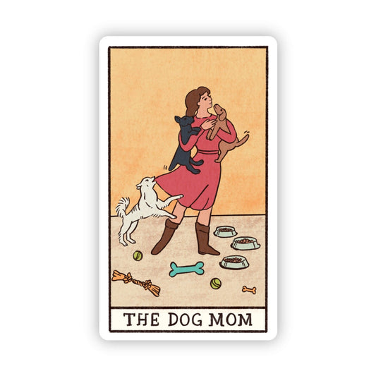"The Dog Mom" Tarot Card Sticker - Spiral Circle