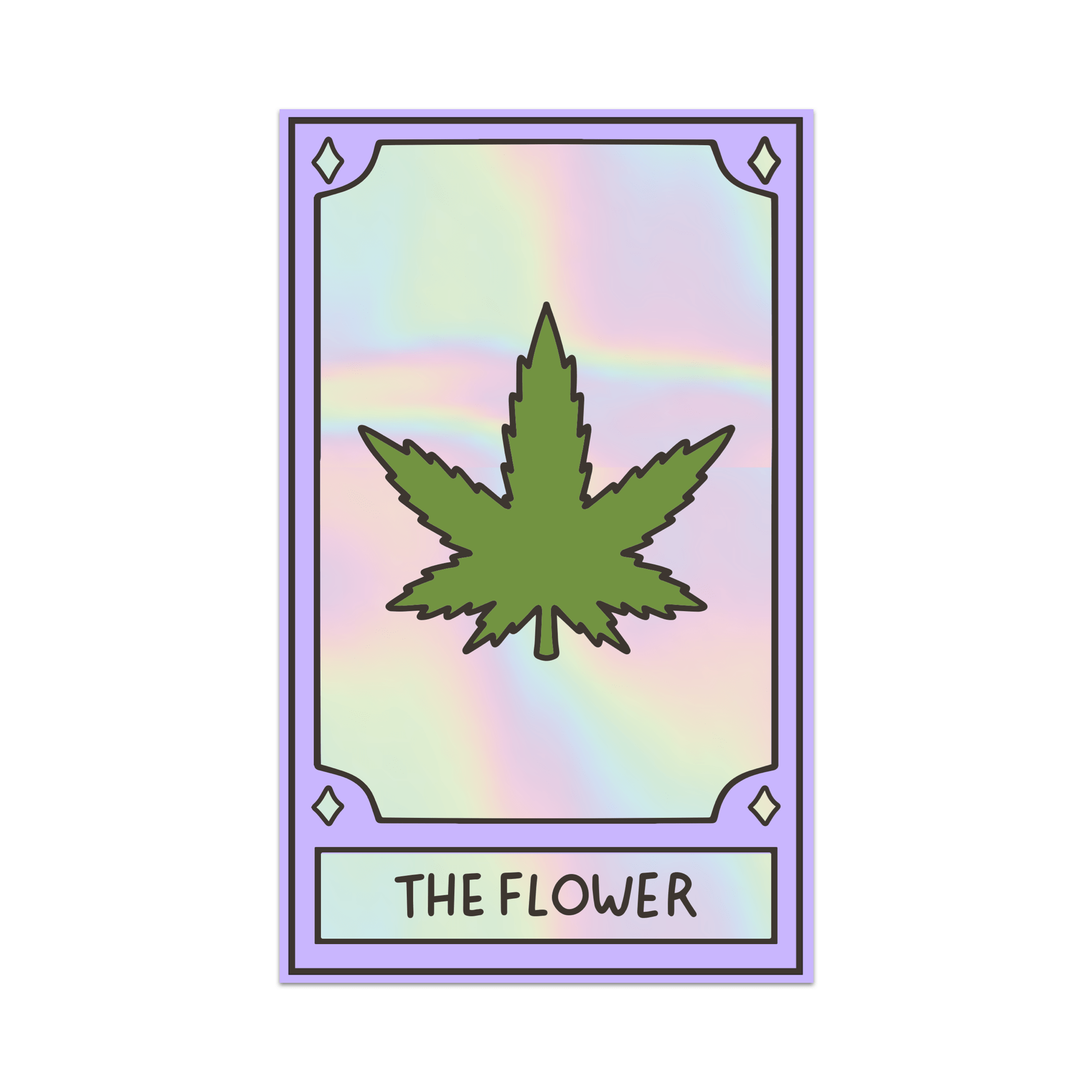 The Flower – Weed Tarot Sticker - Spiral Circle