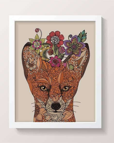 The Fox with flowers - Spiral Circle