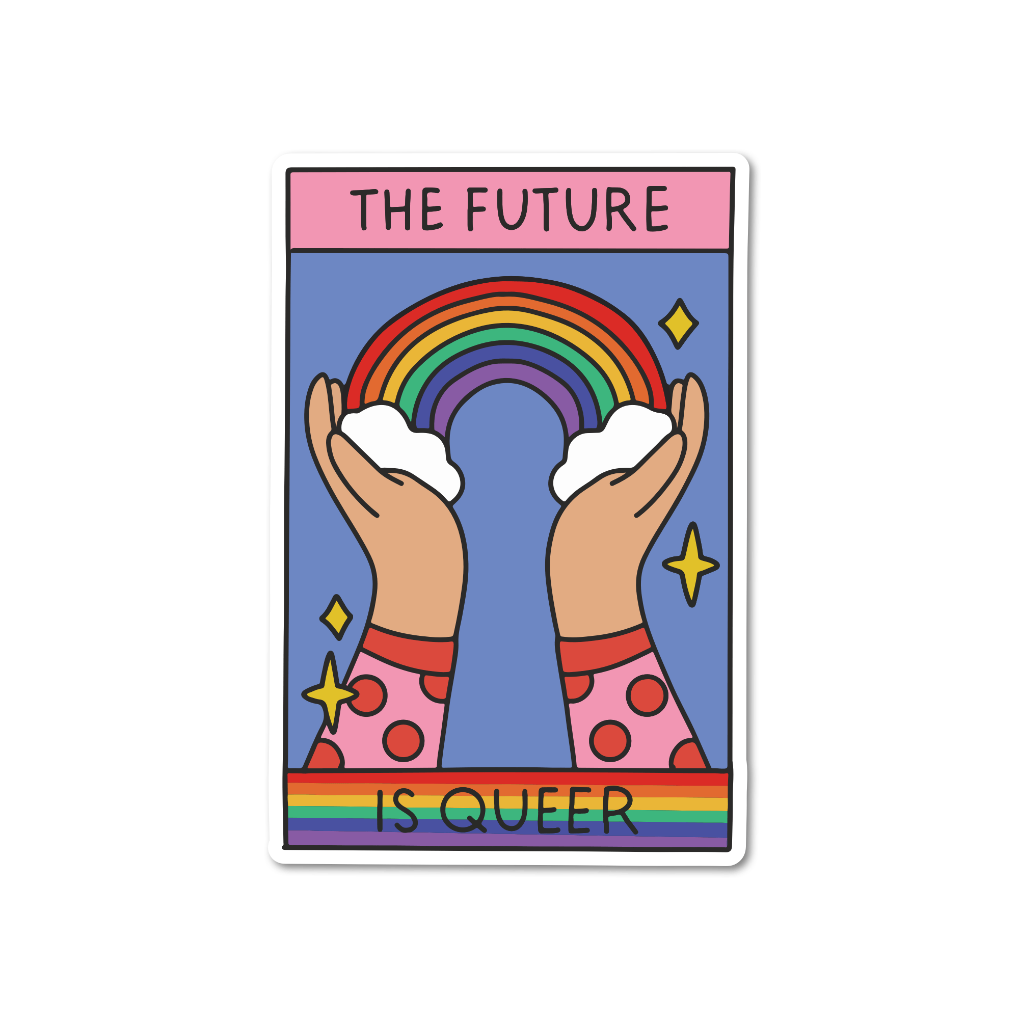 The Future Is Queer | LGBTQIA Pride Tarot Card | Sticker - Spiral Circle