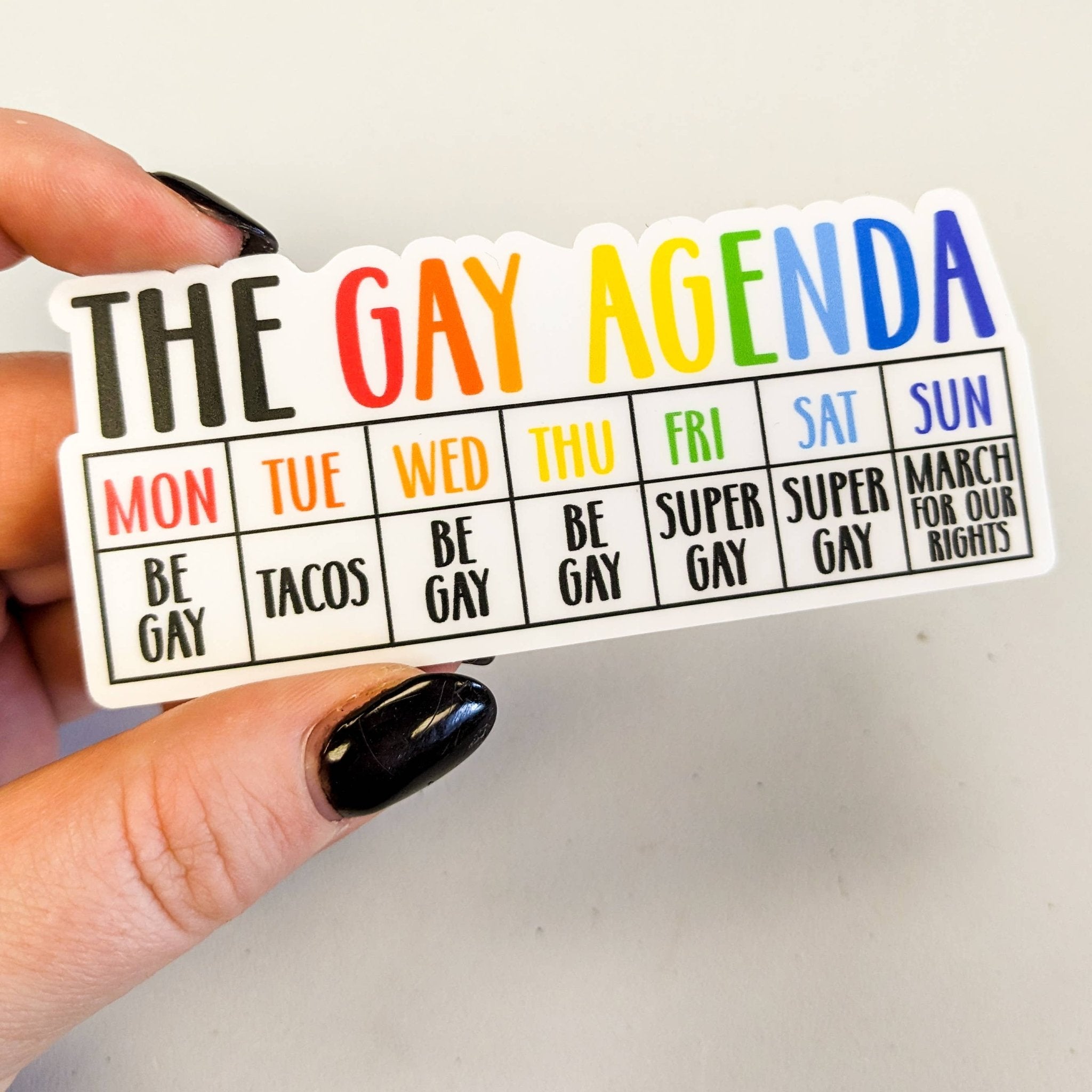 The Gay Agenda LGBTQ+ Pride Sticker - Spiral Circle