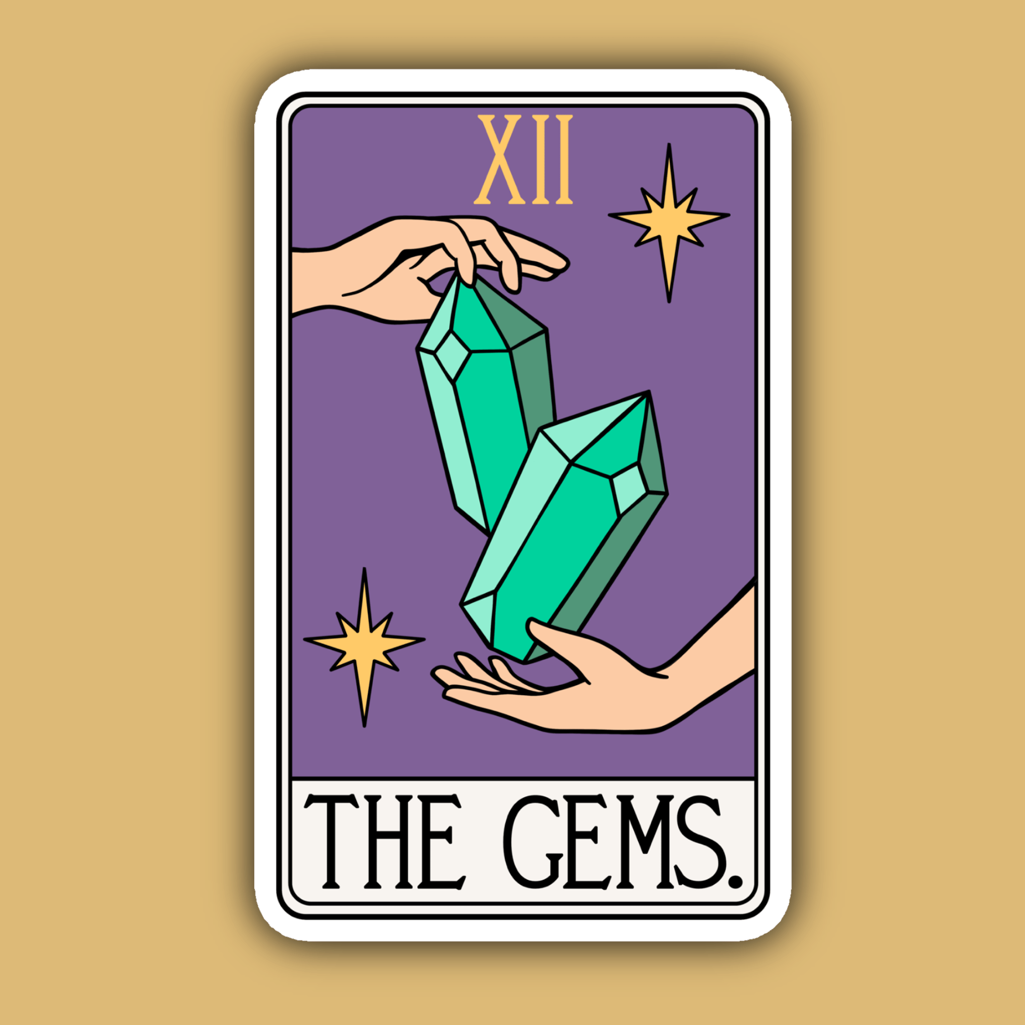 The Gems Crystal Tarot Card Sticker - Spiral Circle