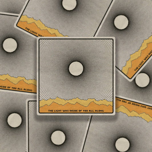 The Light Was Inside Sticker - Spiral Circle