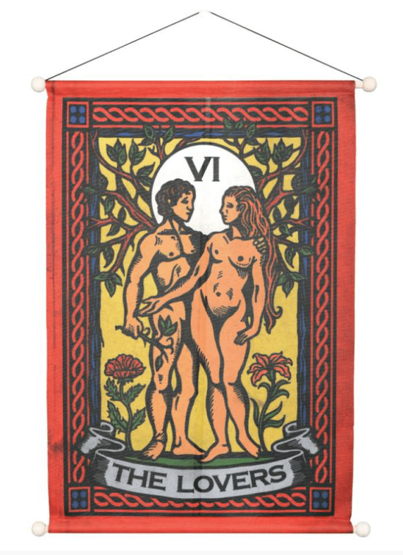 The Lovers Tarot Banner - Spiral Circle