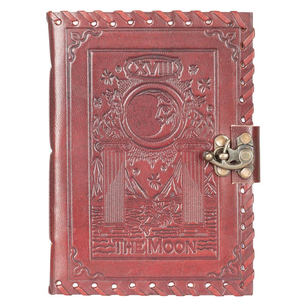 The Moon Tarot Leather Journal - Spiral Circle